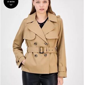 NWT London Fog Women's Classic Tan Short Trench Coat